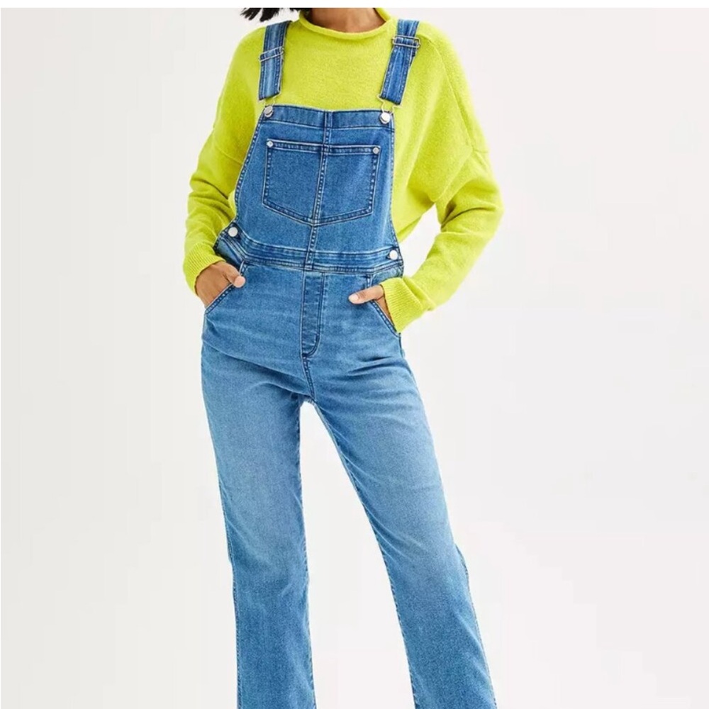 Sonoma Goods for Life Denim Overalls Women’s Large stretchy excellent condition